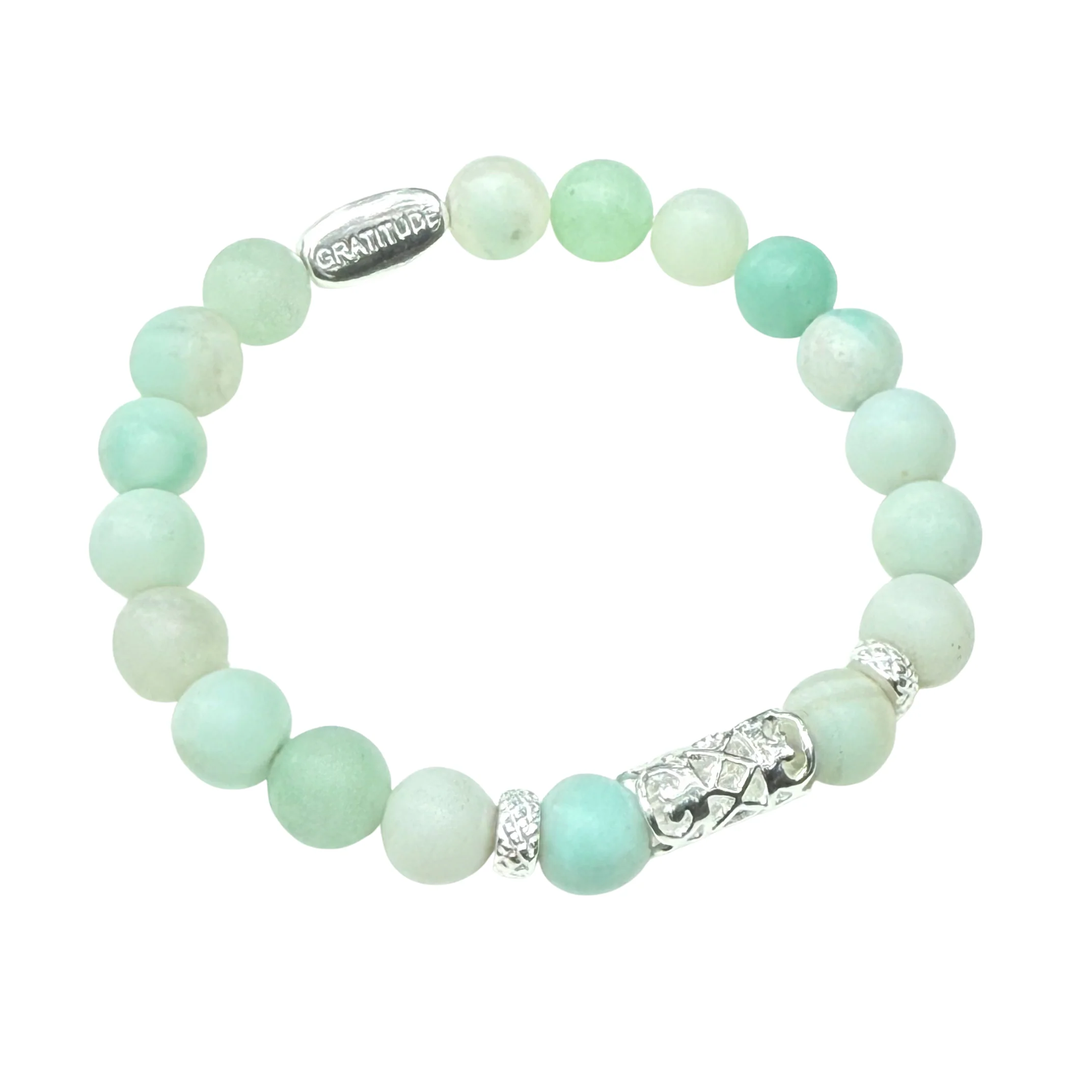 Amazonite and Sterling Silver Beaded Bracelet - Image 2
