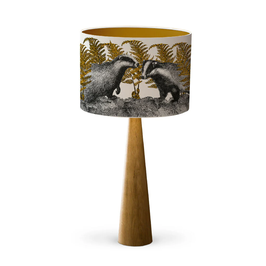 Badgers in Bracken Lampshade – British Wildlife Collection - Image 6