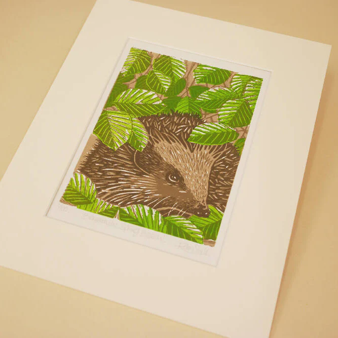 Beneath the Autumn Beech - Limited Edition - Original Linocut Print - Image 4