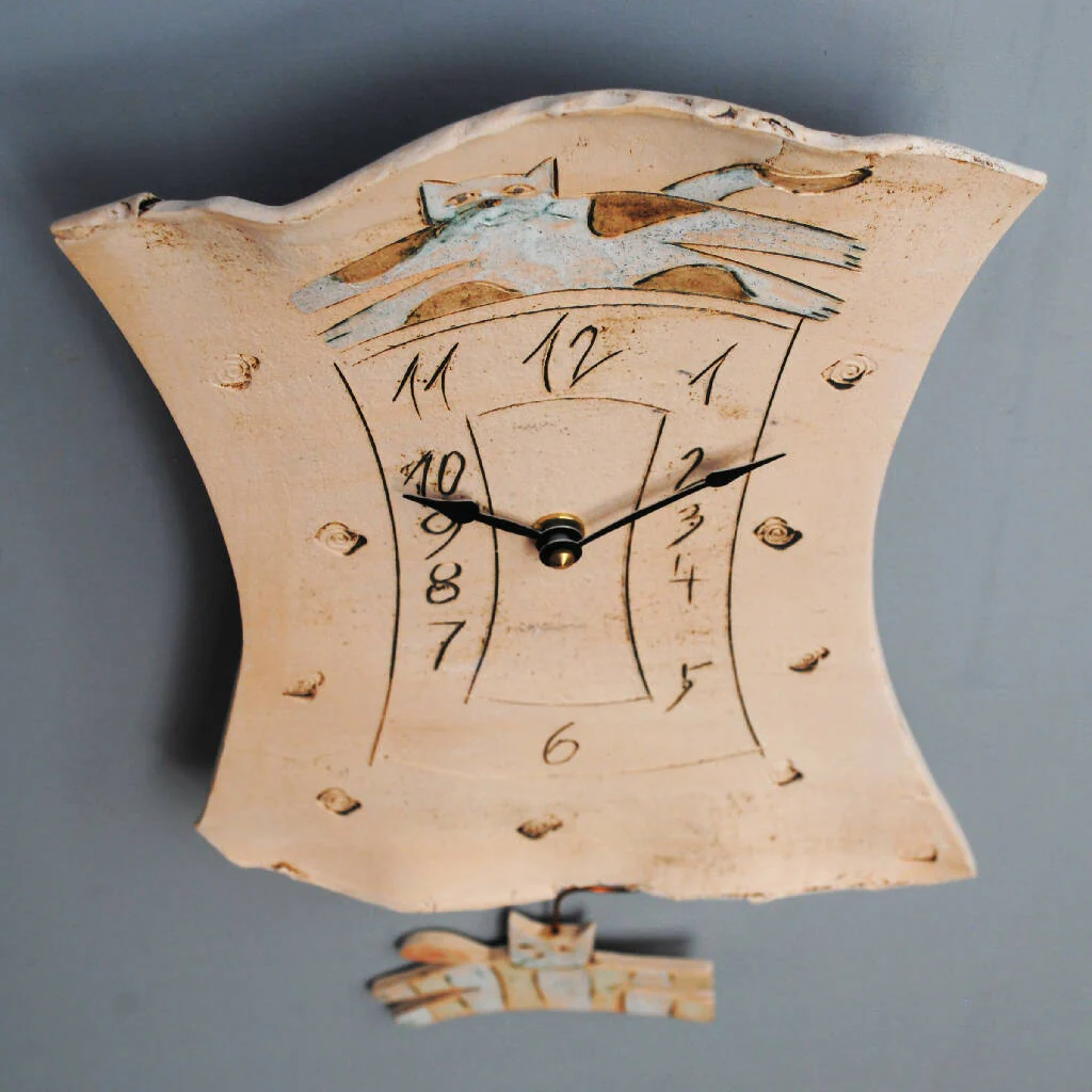 Cat Wall Clock with Pendulum - Image 3