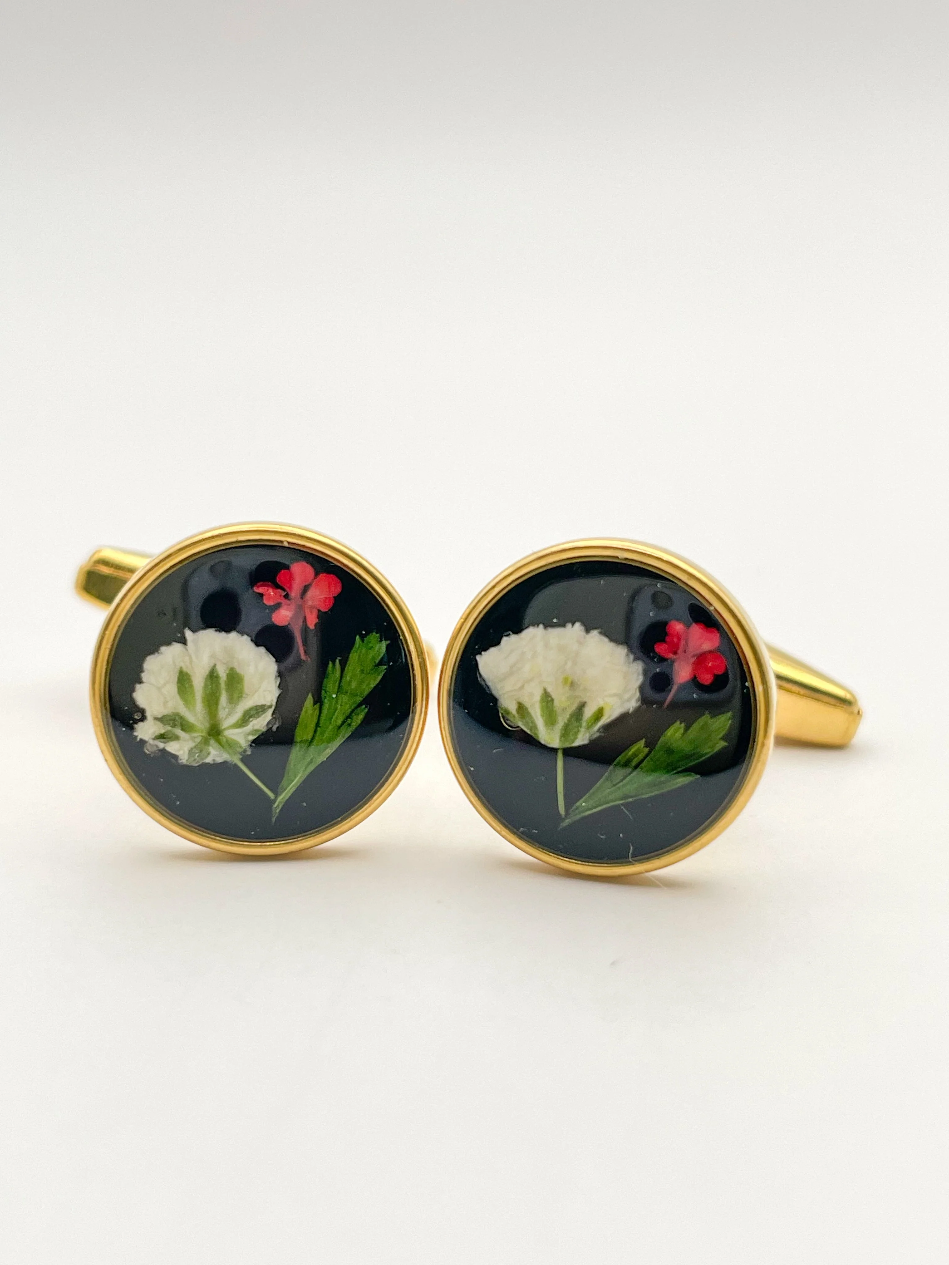 Cufflinks with gypsophila flowers in 12mm - Image 2