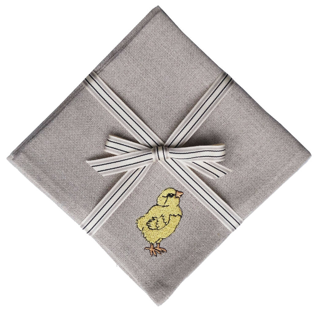 Embroidered Little Chick Cocktail Napkins - Set of Four - Image 6