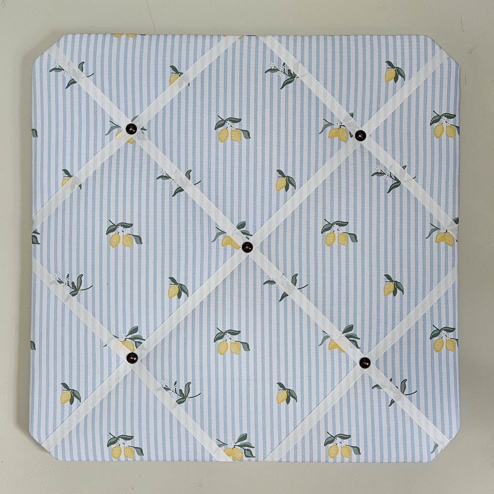 Fabric Noticeboards with Ribbon & Polished Brass Studs - Image 4