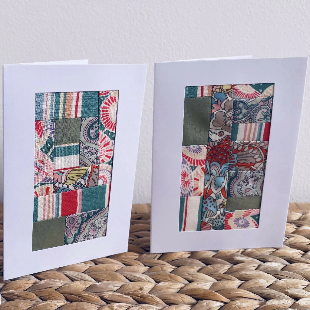 Fabric patchwork cards
