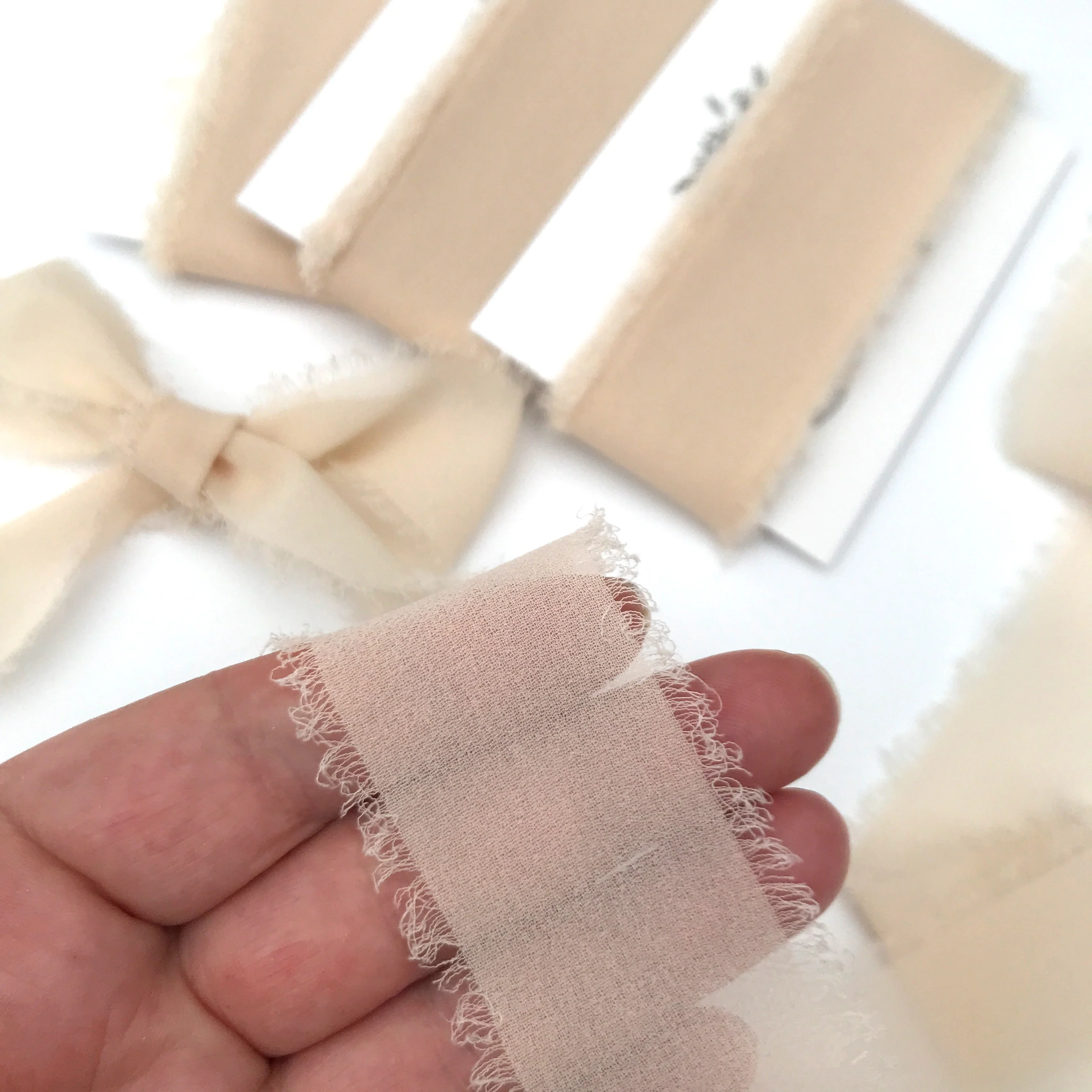 Faux Silk Ribbon with Frayed Edge. 5 meters - Image 5