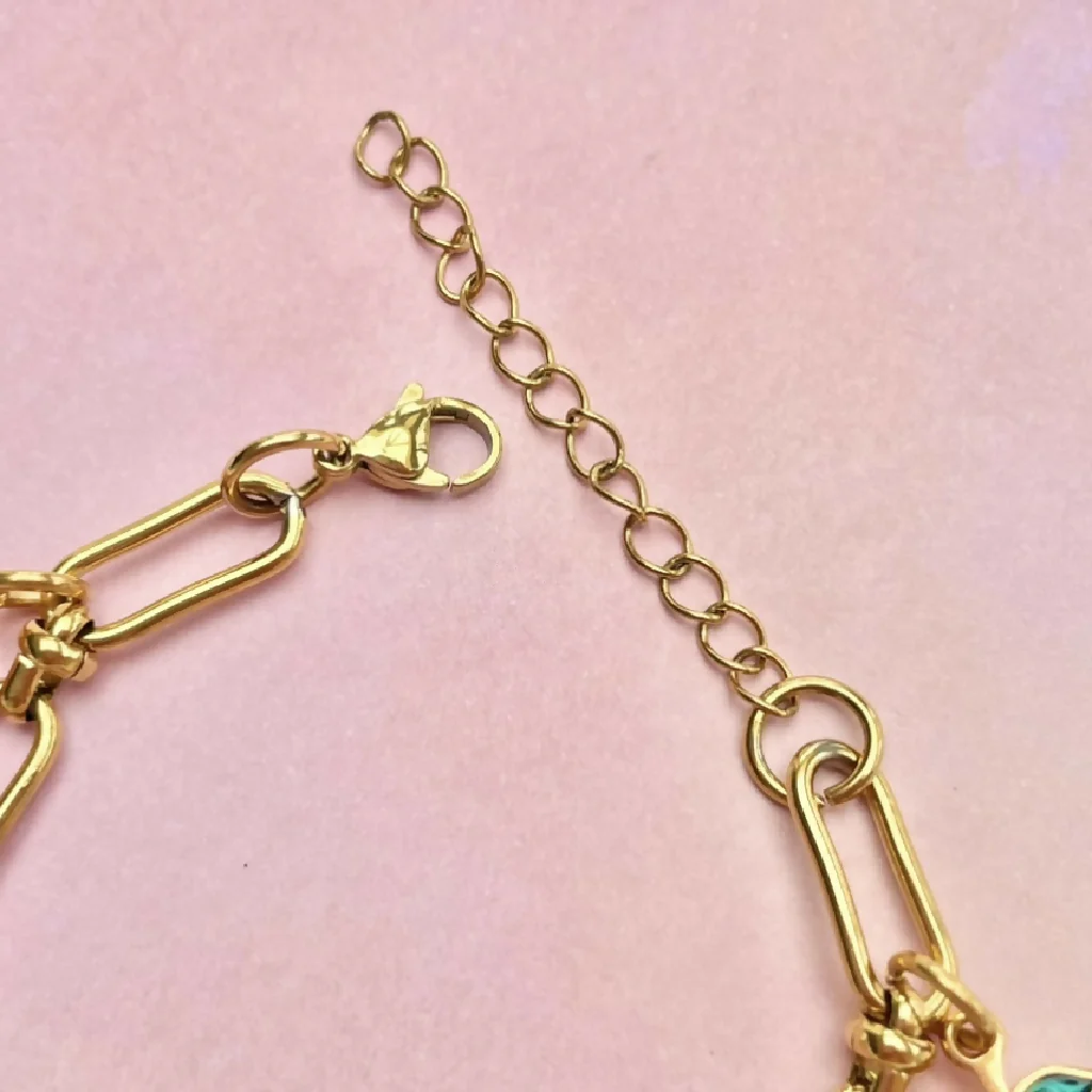 Fruit Stainless Steel Charm Bracelet with 24ct Gold Charms - Image 3