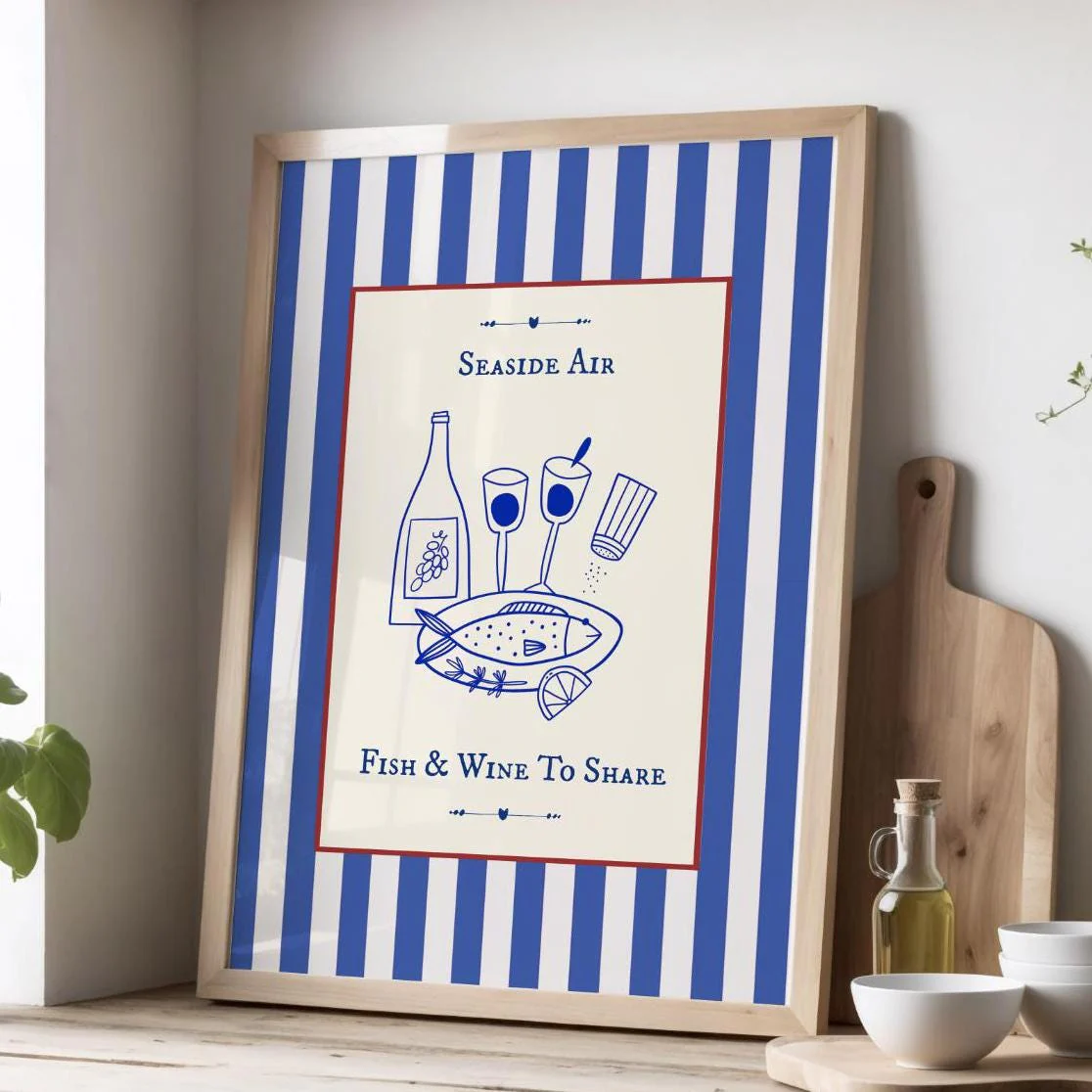 Fun Coastal Art Print Graphic Kitchen Wall Art - Image 3