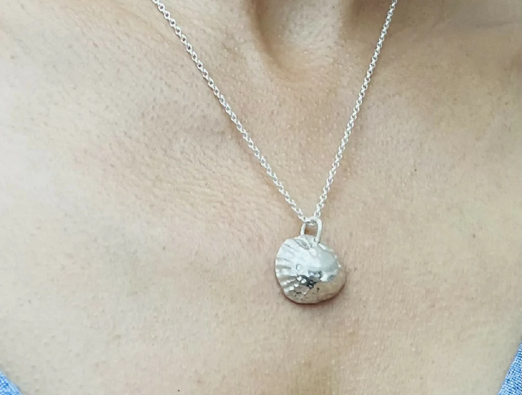 Hand Cast Fine Silver Limpet Shell Necklace - Image 5