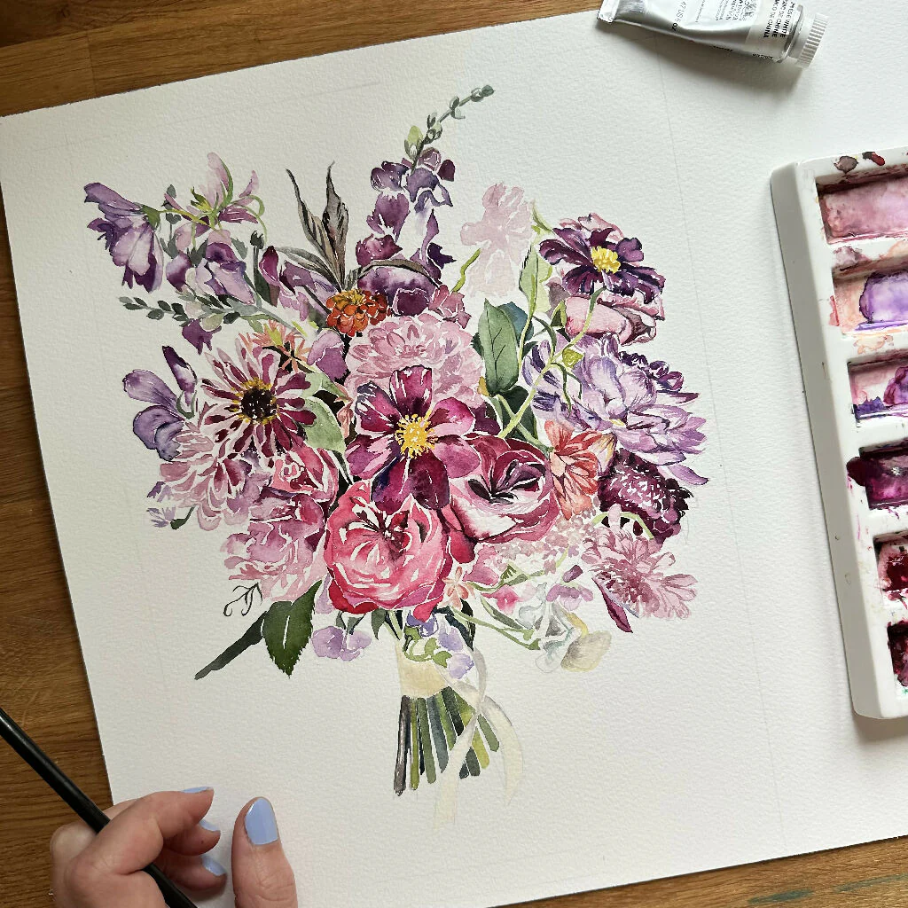 Hand-Painted Floral Greeting Card – A Touch of Countryside Charm - Image 3
