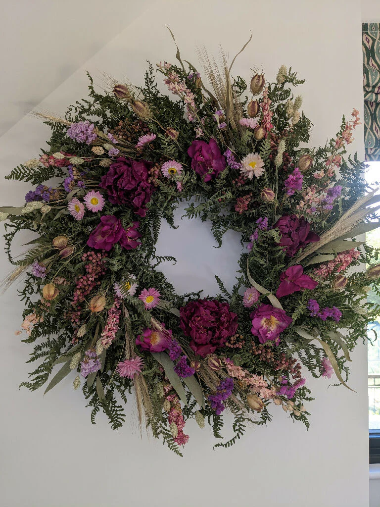 Large Handmade Dried Flower Wreath , 70cm - Image 2