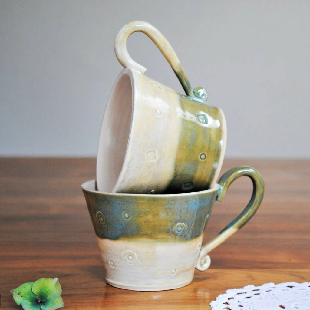 Handmade Stoneware Two-Tone Mug - Image 6