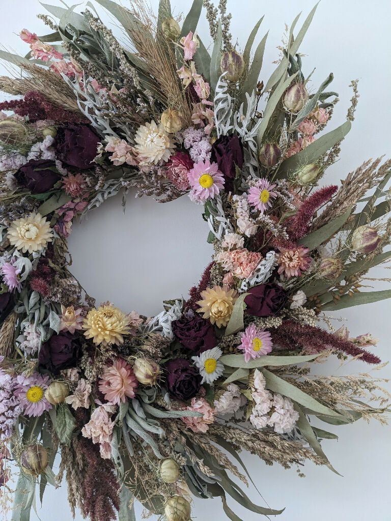 Handmade Wreath made from Naturally Dried flowers Including Roses - Image 5
