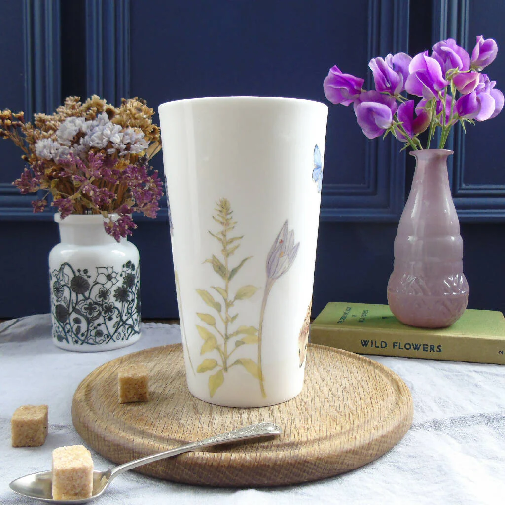 Hedgehog and Bluebell Bone China Tall Mug - Image 6