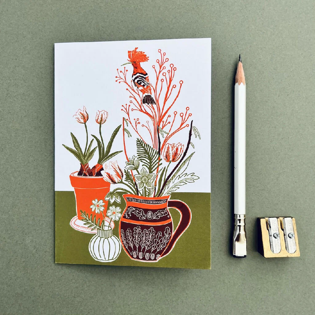 Hoopoe in the Tulips A6 Card - Image 2