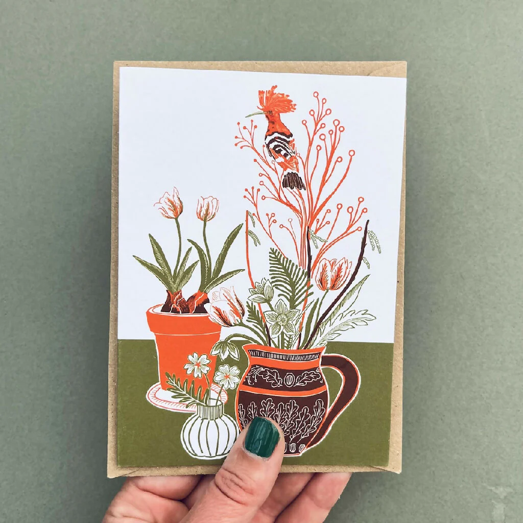 Hoopoe in the Tulips A6 Card - Image 3