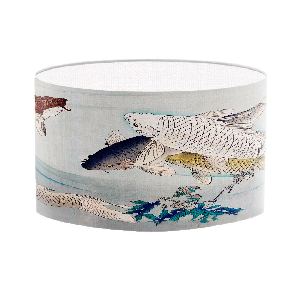 Koi Carp Fish Watercolour Print Lampshade - Image 6