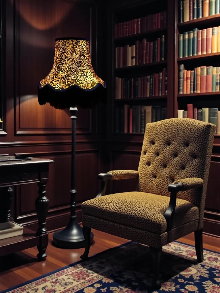 Leopard animal print lampshades with black decoration - Available in 8 sizes - Image 6
