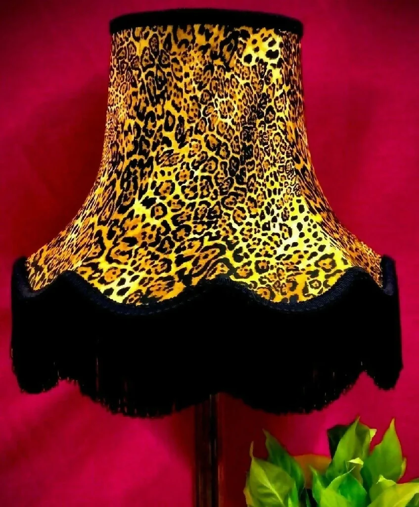 Leopard animal print lampshades with black decoration - Available in 8 sizes - Image 8