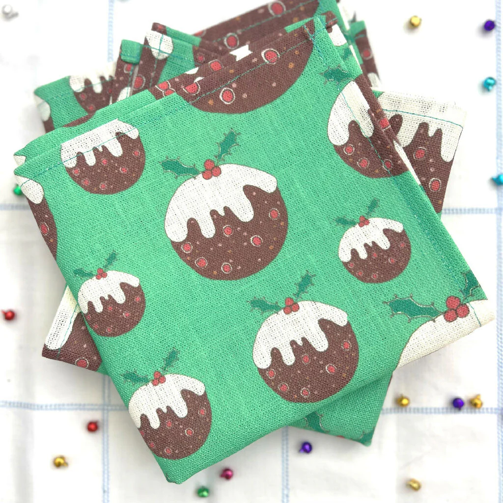 Linen Napkin Crackers - Christmas Puddings - Image 6