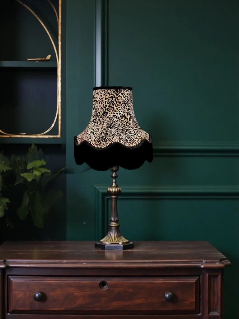 Lynx animal print fabric lampshades - Available in 8 sizes - Image 5