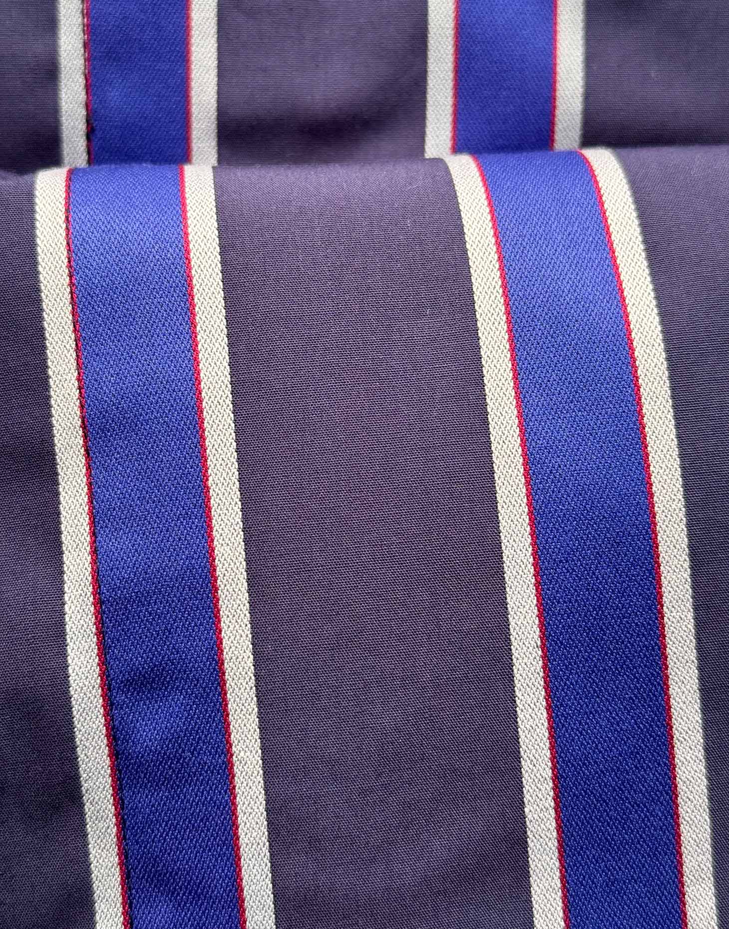 Men's Cotton Dressing Gown – Royal Regimental Satin Stripe - Image 4