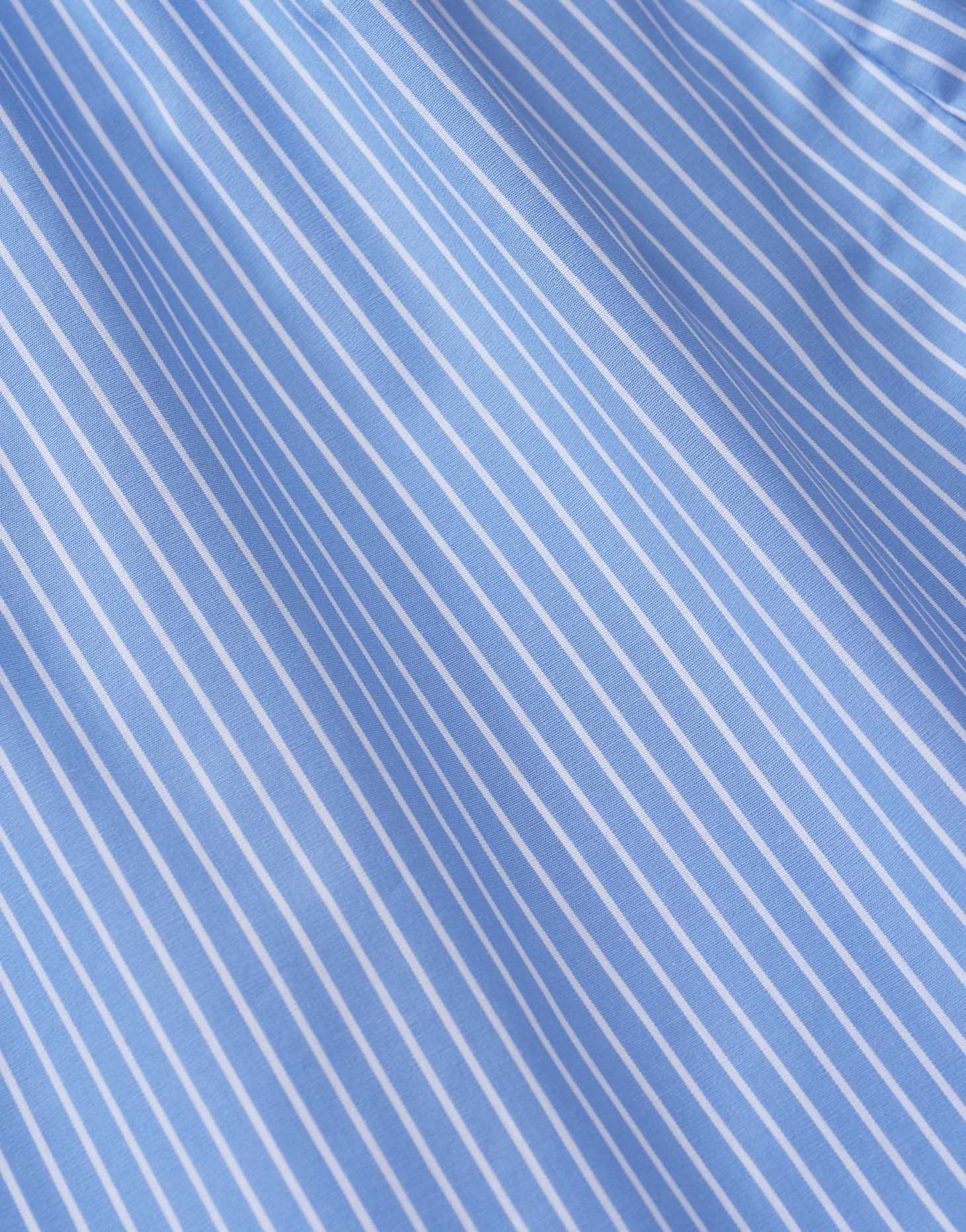 Men's Crisp Cotton Pyjama Set – Sky Blue & White Stripe - Image 6