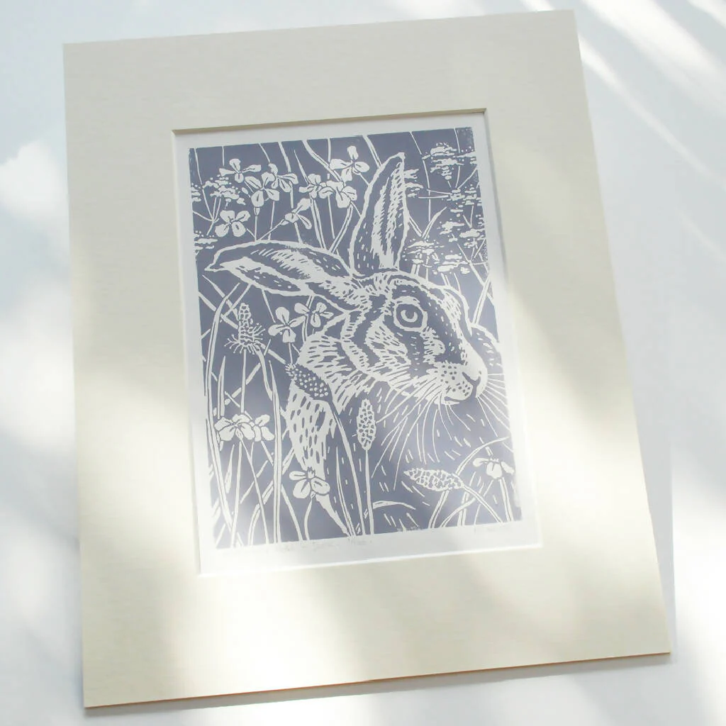 Midsummer Hare - Limited Edition - Original Linocut Print - Image 4