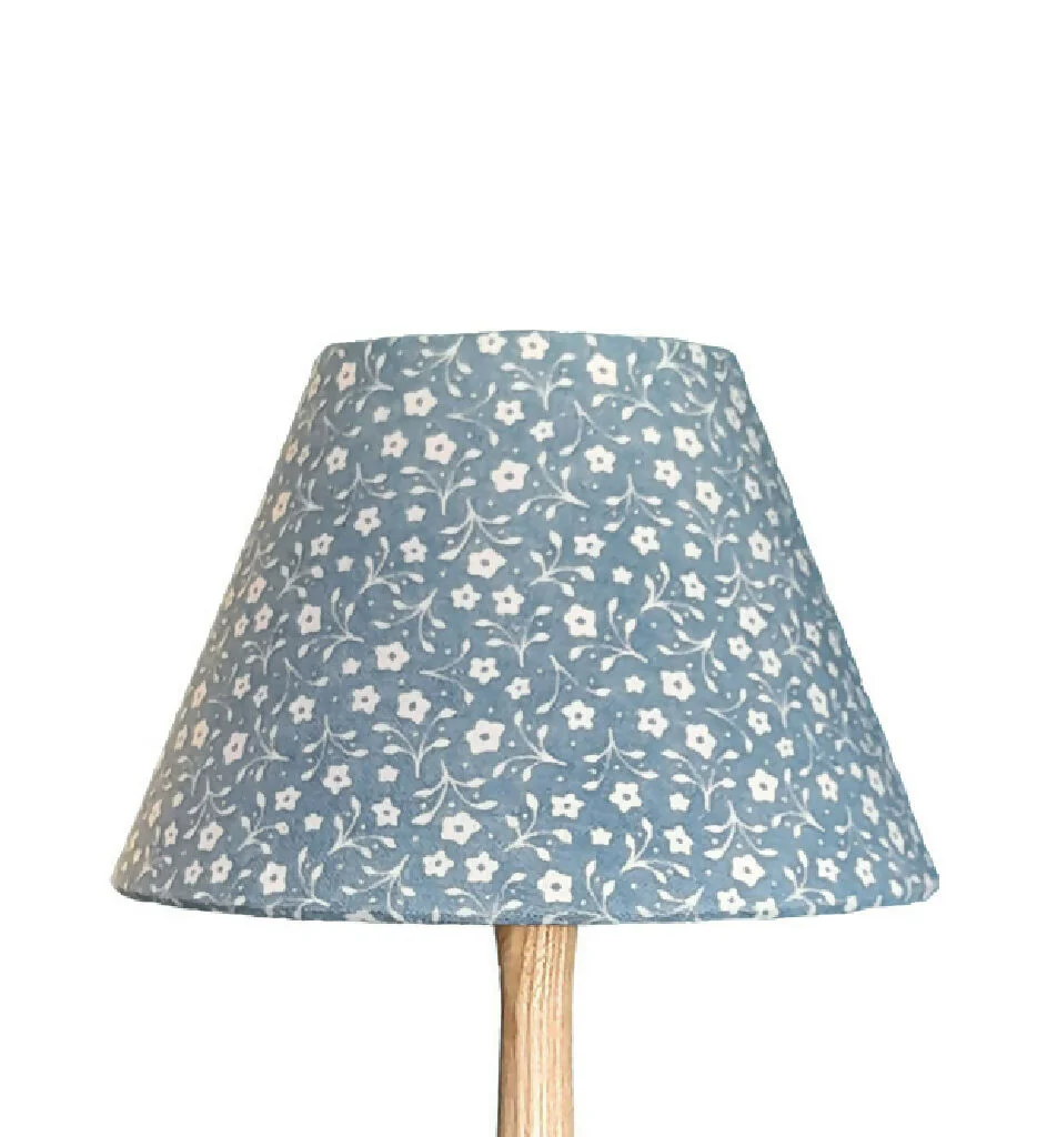 Milly Linen Conical Lampshade in Dolly Blue - Image 3