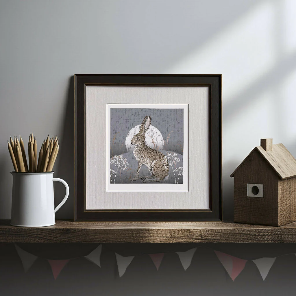 Moonlight Hare -Signed and mounted Giclée Art Print - Image 4