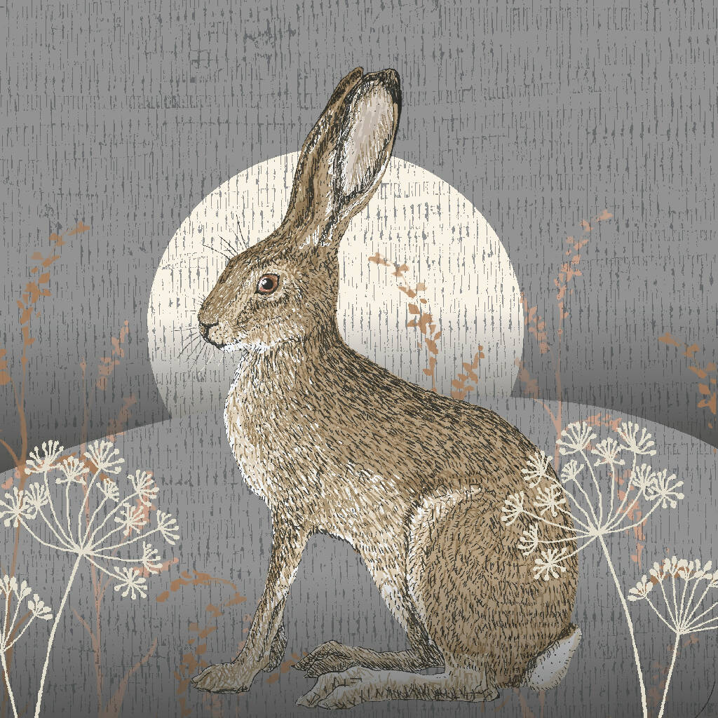 Moonlight Hare -Signed and mounted Giclée Art Print - Image 6