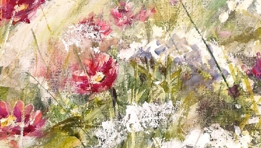 Original painting 'Grass and Cosmos Melody' by Mariusz Kaldowski - Image 3