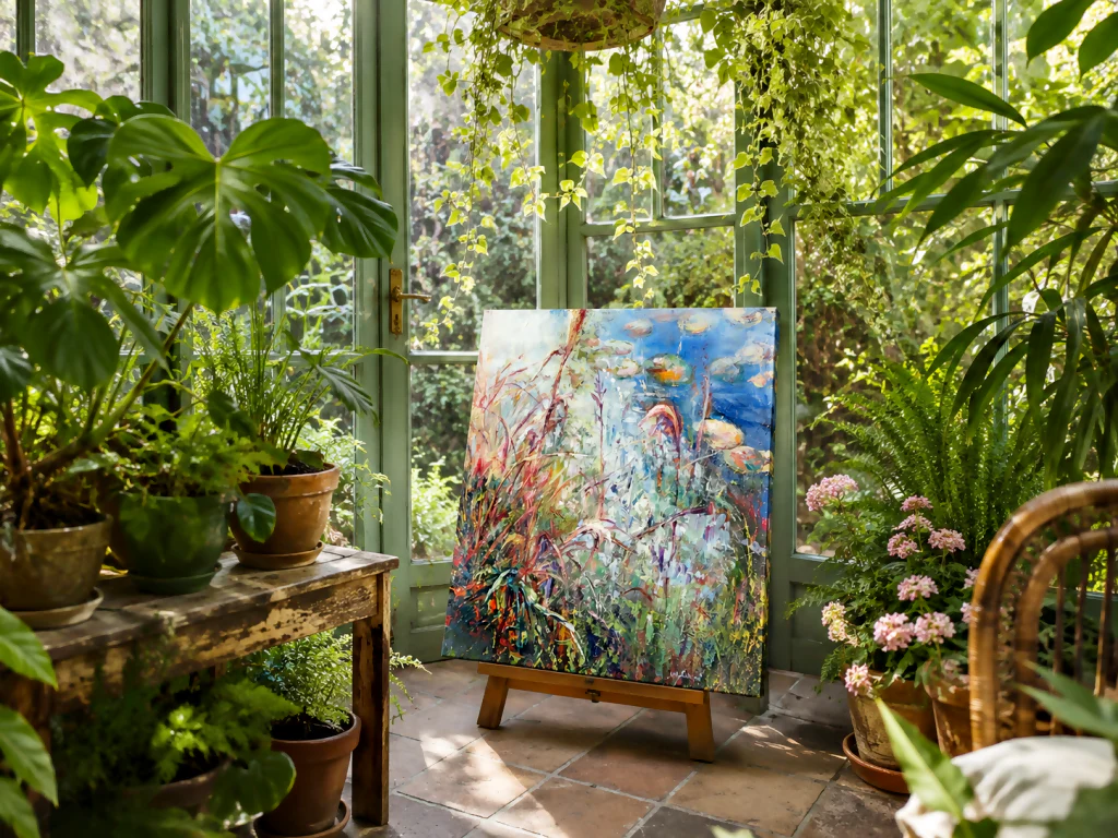Original painting 'Wild Pond' by Kasia Kaldowski - Image 4
