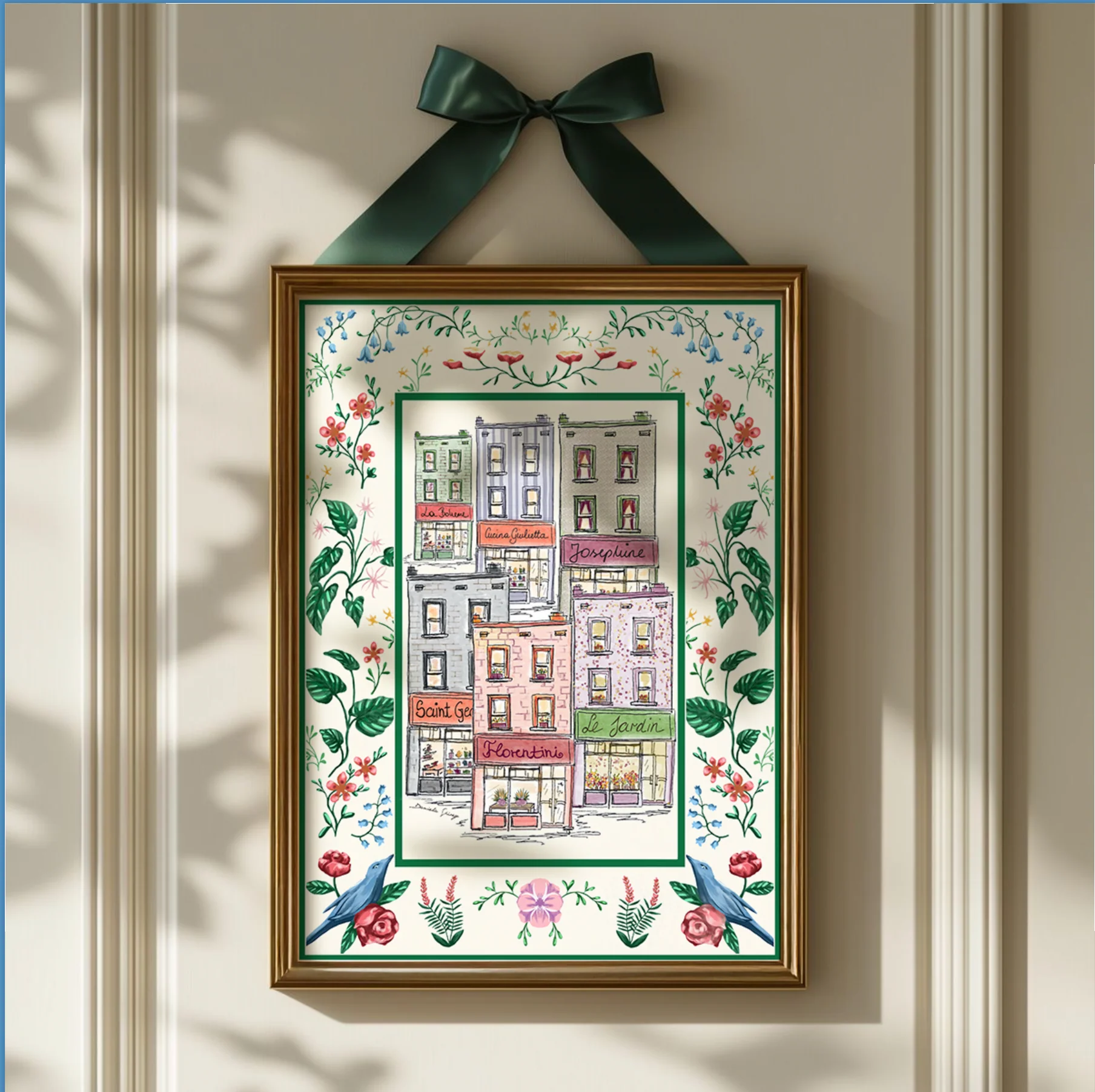 Paris Arrondisments Buildings, Whimsical Art Illustration of the iconic Paris Haussmann Architecture - Image 2