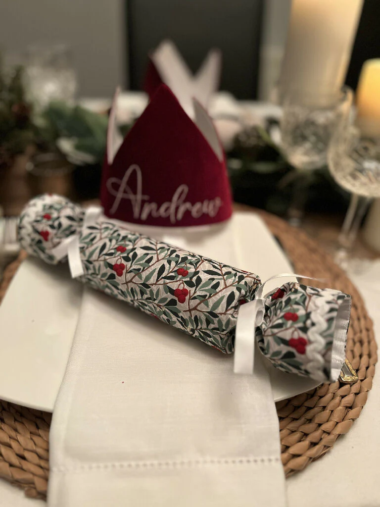 Personalised Luxury Velvet Christmas Cracker Hats Eco and Reusable - 8 Colours - Image 7