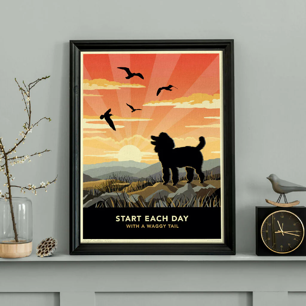 POODLE ‘WAGGY TAILS’ LIMITED EDITION ART PRINT - Image 2