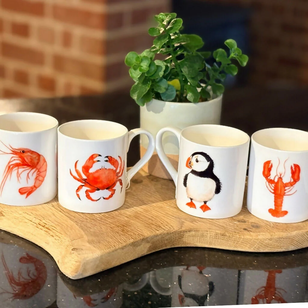 Prawn Bone China Mug - Coastal Collection - Image 2
