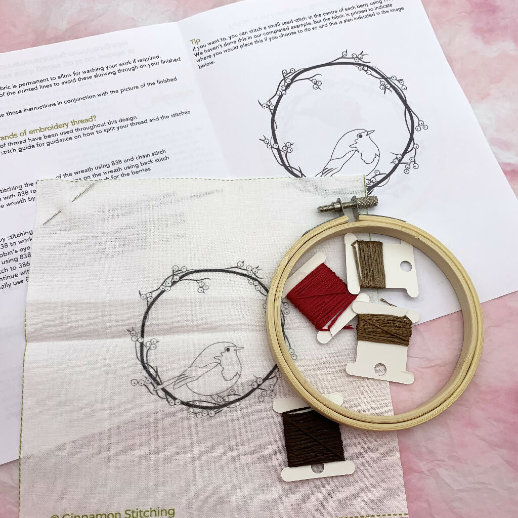 Robin Embroidery Kit - Christmas Embroidery Kit - Image 7