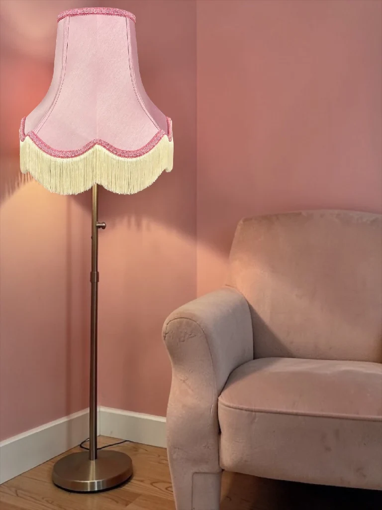 Rose pink fabric lampshades - Available in 8 sizes - Image 3