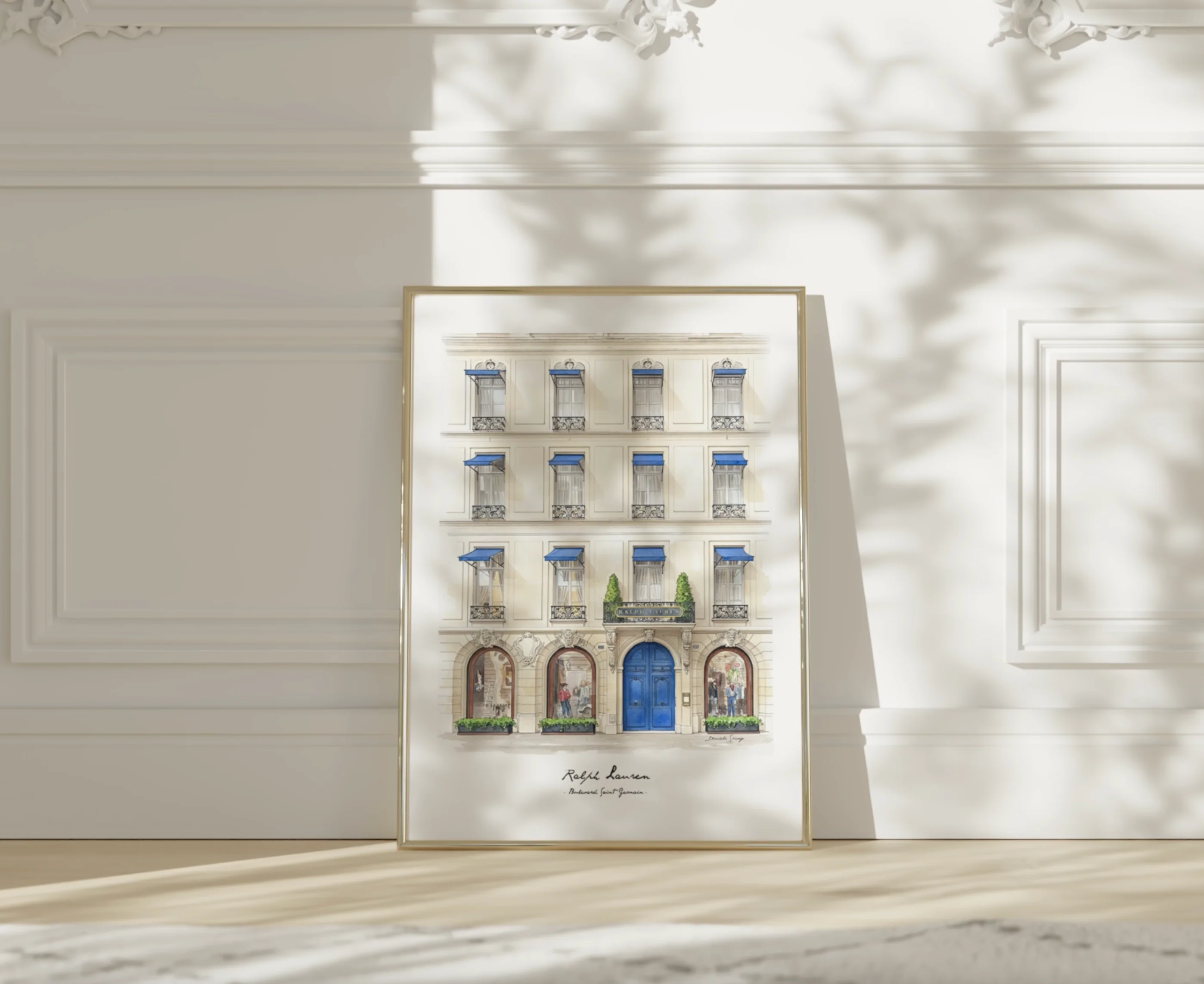 Set of 3 Paris Prints Parisian Wall Art with Haussmann Architecture, Ralph Lauren Store, Balcony Scene & Saint-Germain Illustration - Image 8