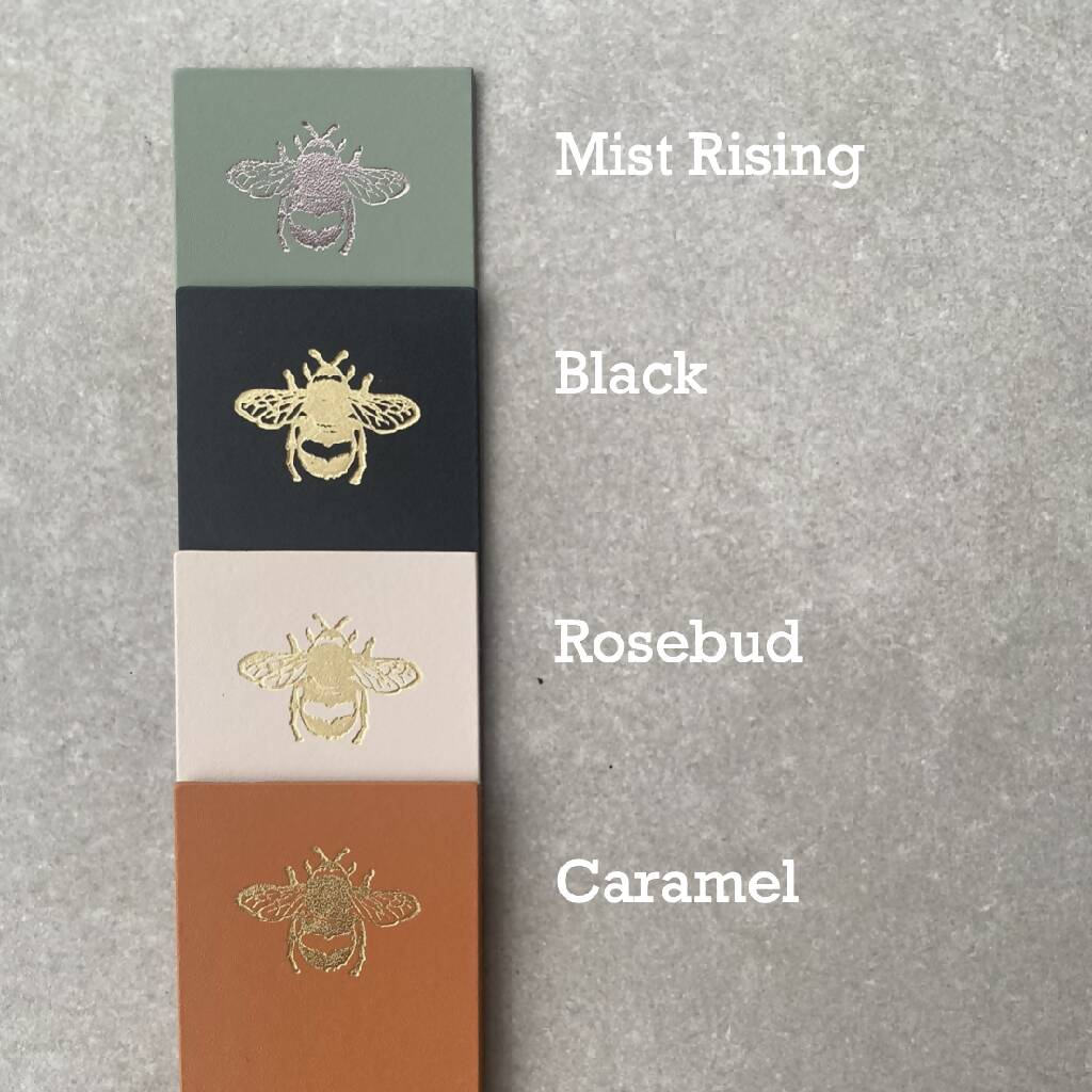 Set of 6 Recycled Leather Coasters with Bee Motif - Image 3
