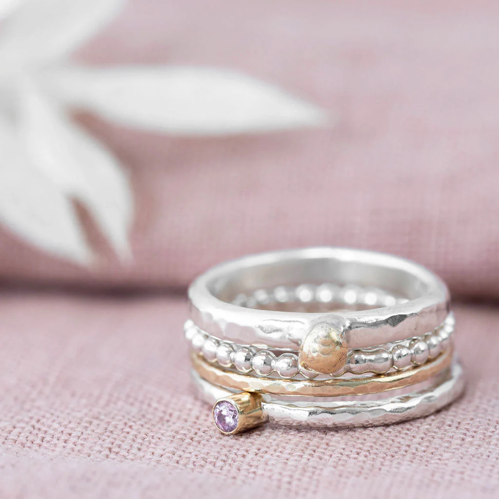 Silver Bubble Stacking Ring - Image 3