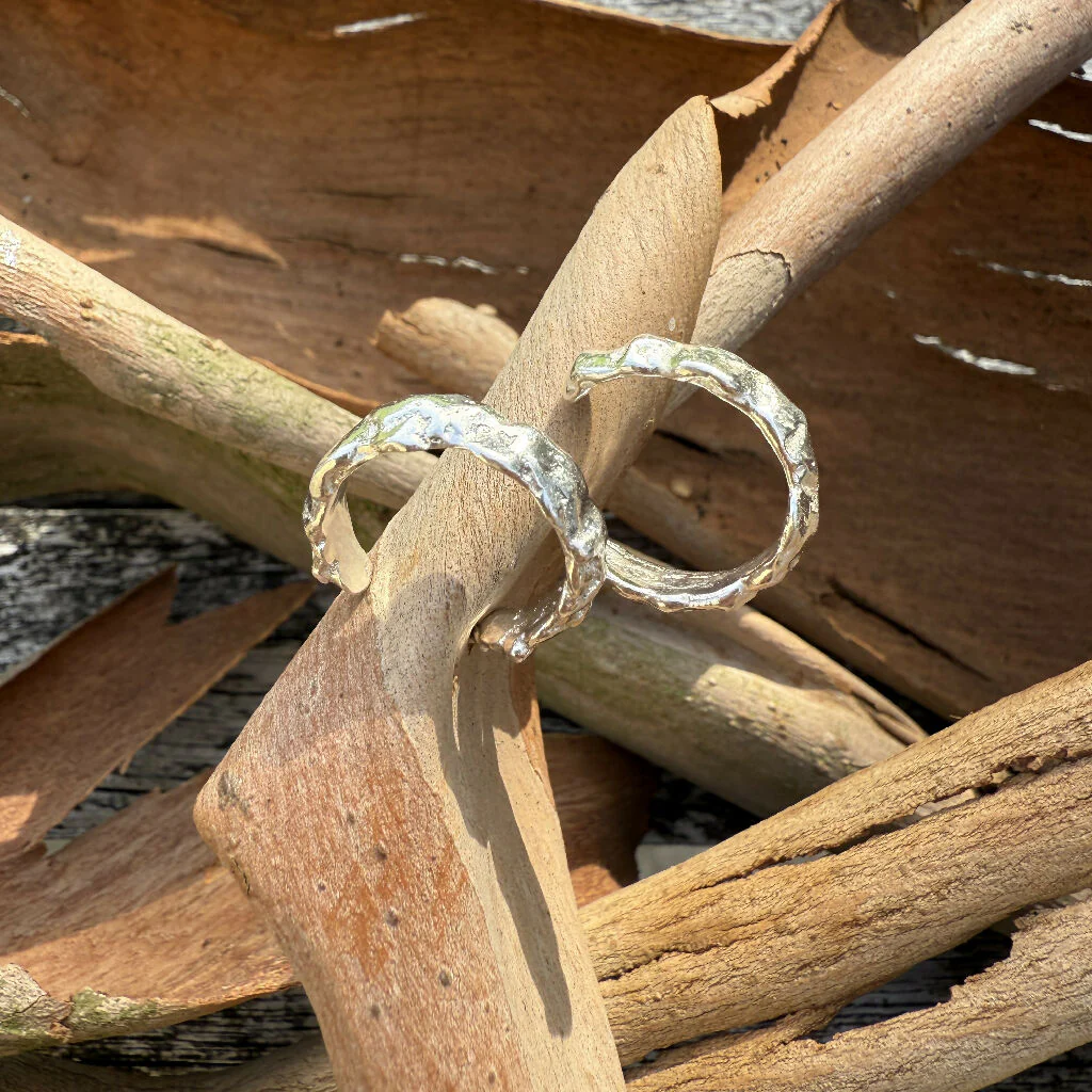 Silver Current Hoops