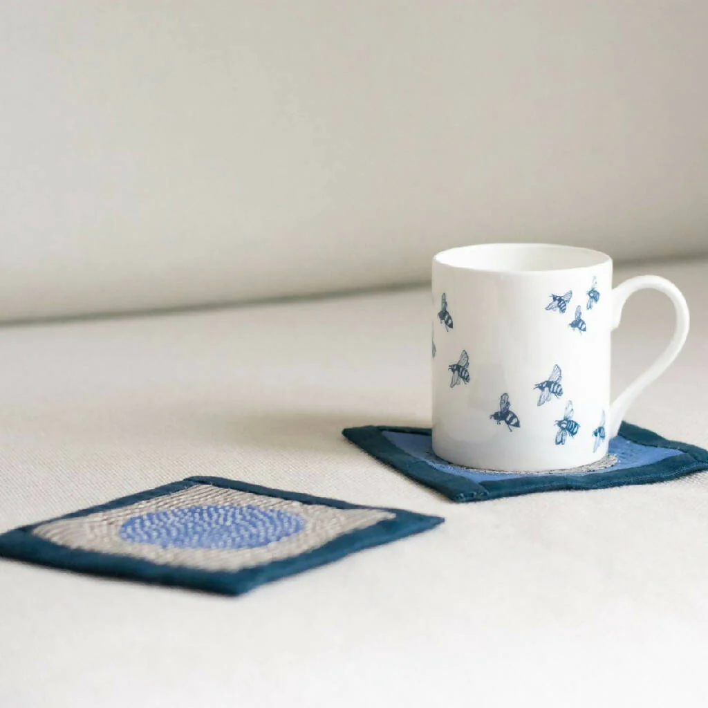 Slow Stitched Linen Coasters Kit, Sewing Project, Craft Kit - Image 5