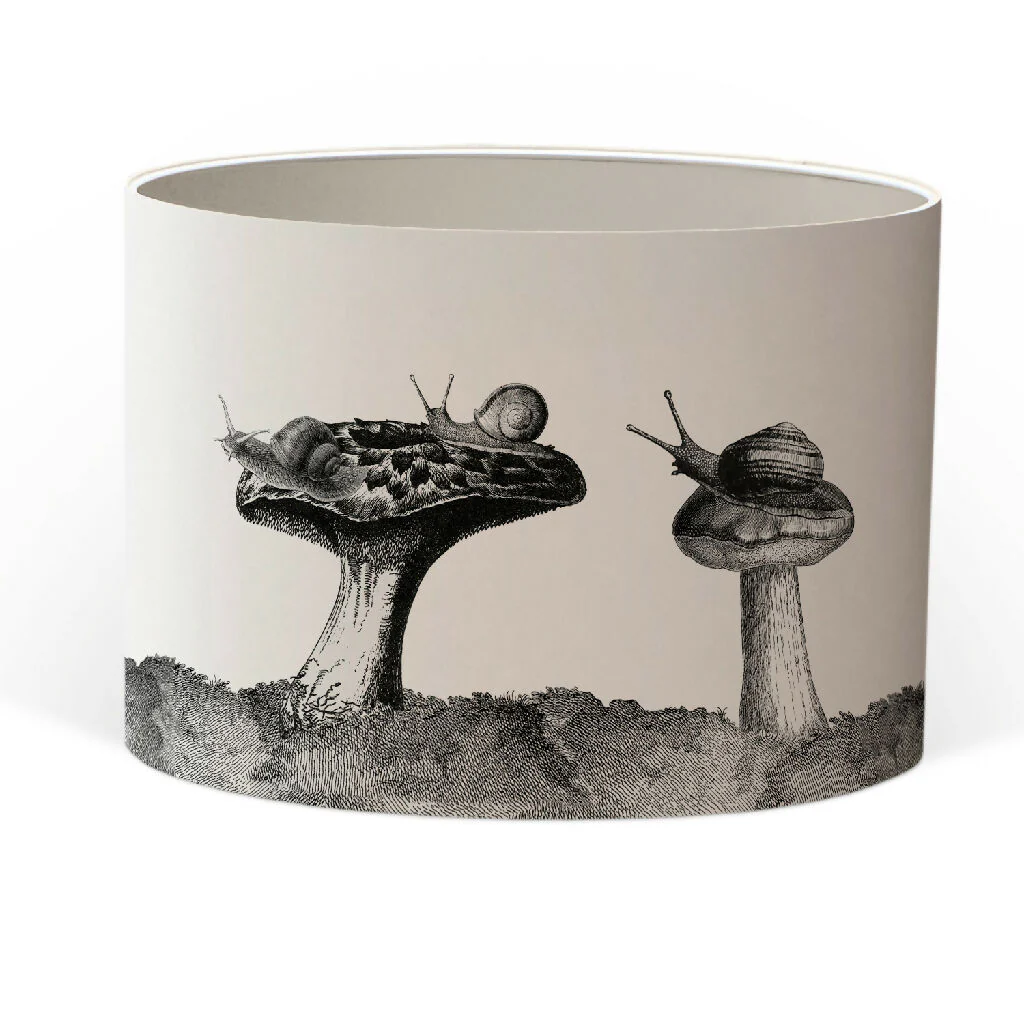 Snails And Mushroom Lampshade – British Wildlife Collection - Image 3