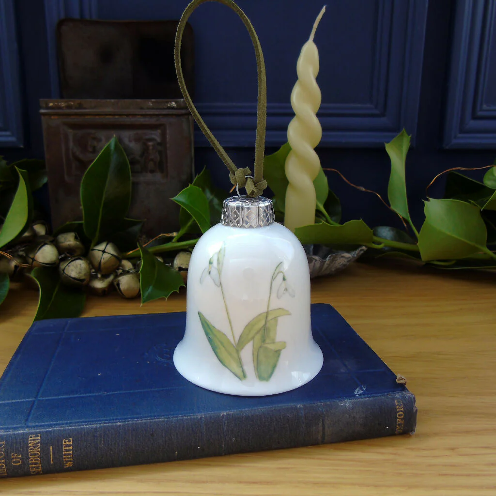 Snowdrops Fine Bone China Bell Decoration - Image 3