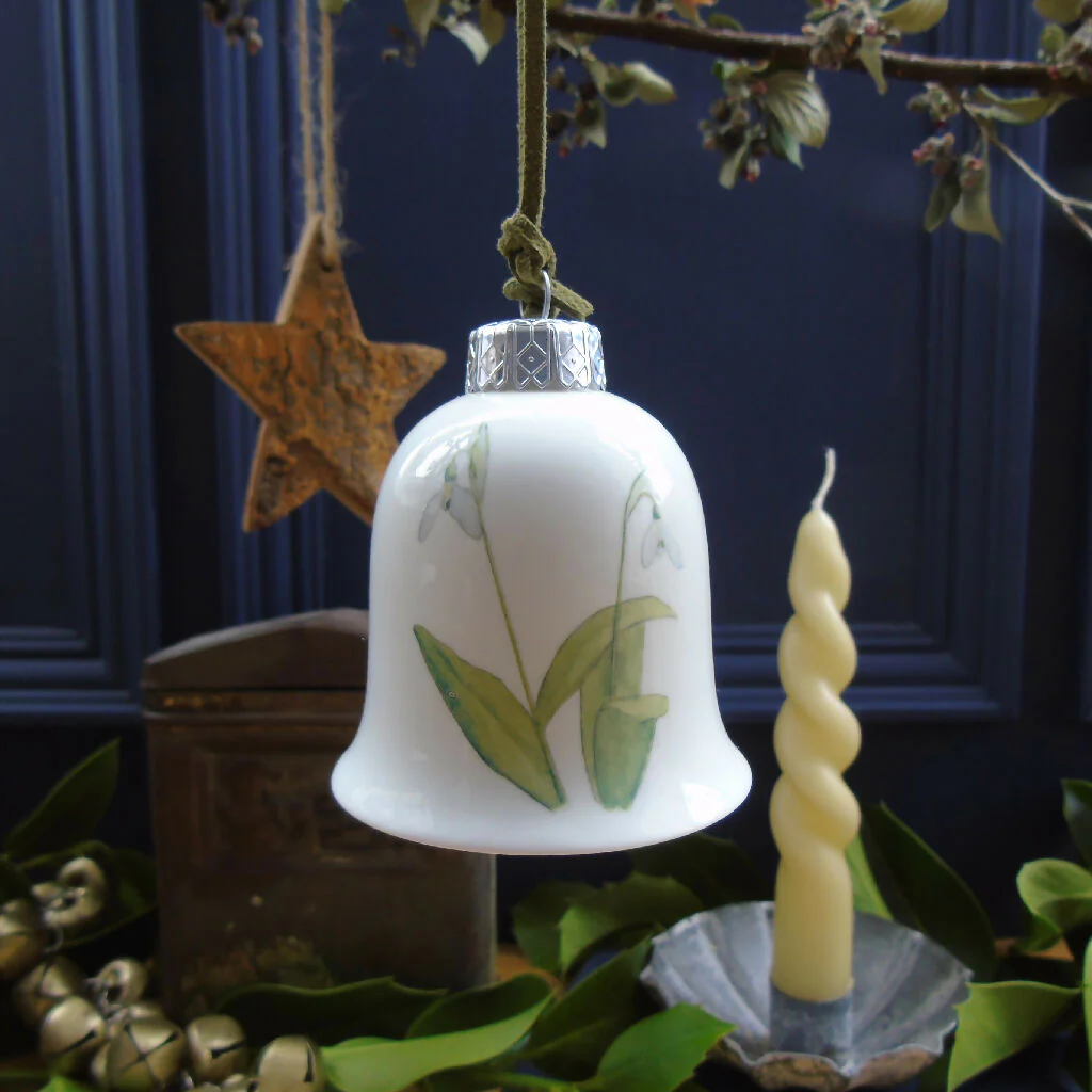 Snowdrops Fine Bone China Bell Decoration - Image 4