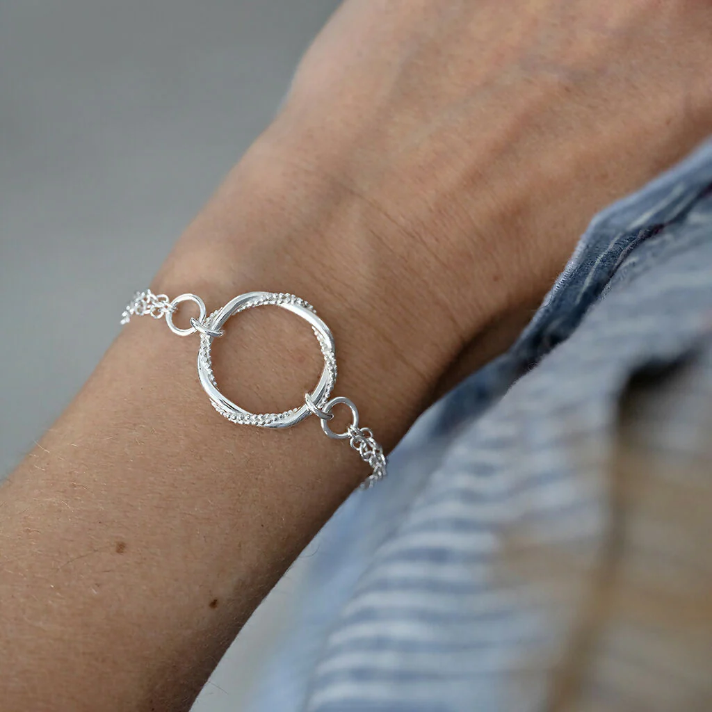 Sterling Silver Entwined Ring Bracelet - Image 3