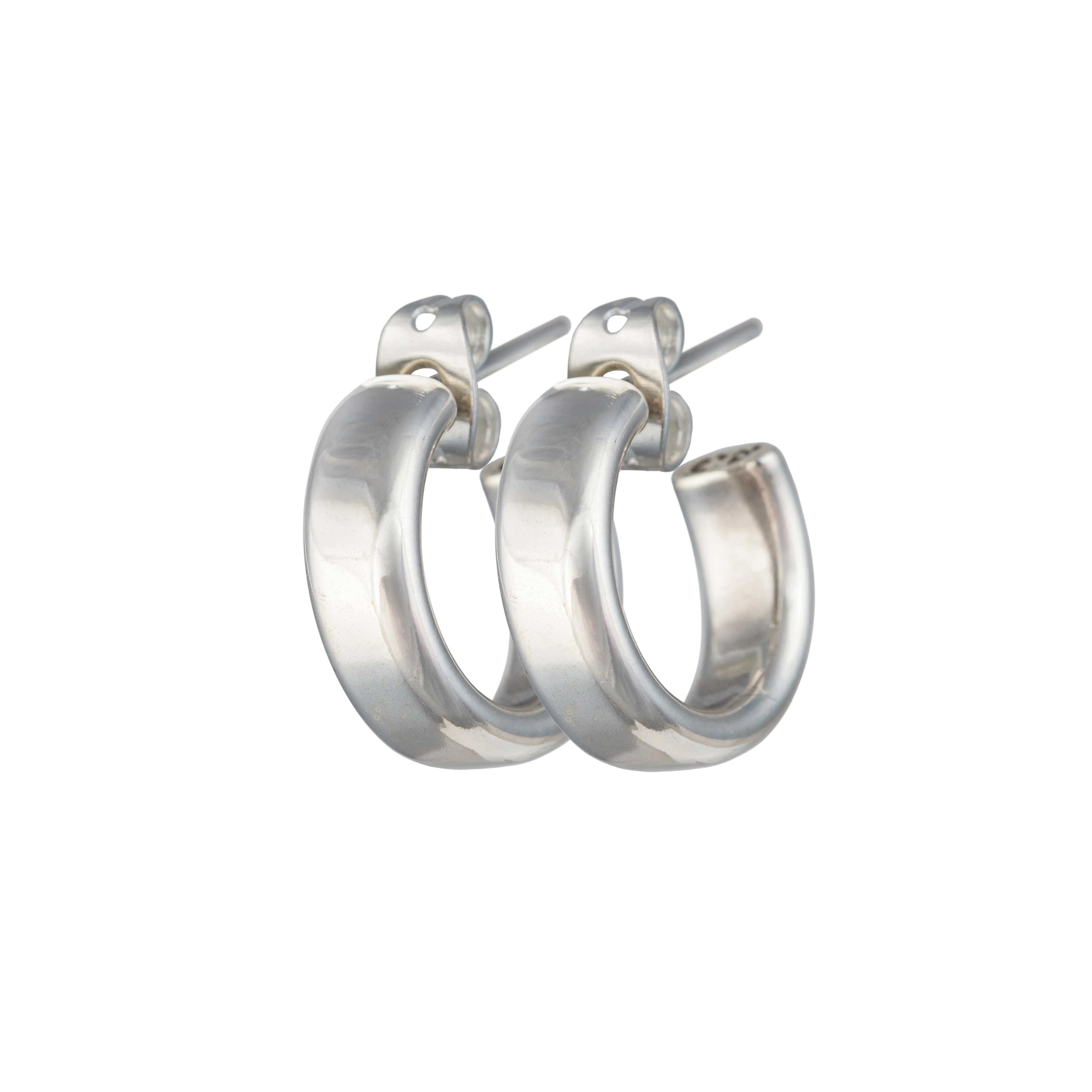 Sterling Silver Small Thick Rounded Hoops - Image 2