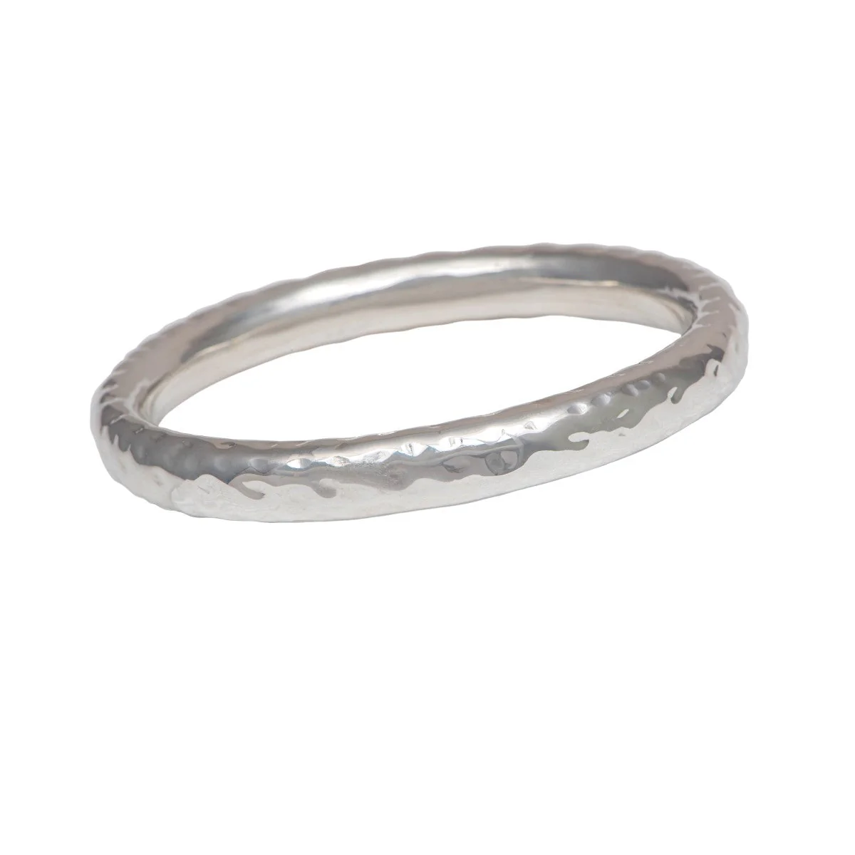 Sterling Silver Thick Hammered Bangle - Image 2