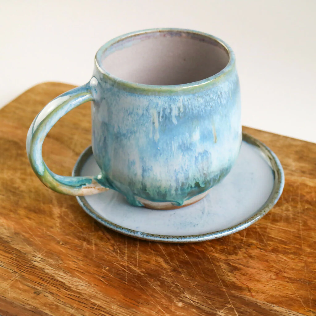 Stoneware Mug in Blue Surf Design - Image 10